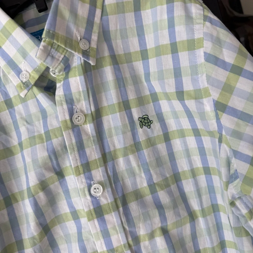 J. Bailey Roscoe button down shirt toddler boys gingham long sleeve embroidered
